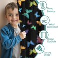 thumbnail image 3 of Black Blue Orange Butterfly Pattern Insulated Teens Curtains Set Of 2, Bedroom Essentials, Toddler Room Decor 42"x84", 3 of 5