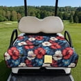 thumbnail image 3 of COEQINE Universal Golf Cart Seat Covers/Seat Blanket for EZGO Yamaha Club Car, Soft Seat Towel/Seat Cushions Folds Like a Bag for Easy Carry, All-Season Comfort, Red Blue Hibiscus Palm Leaf, 3 of 8