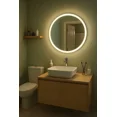 thumbnail image 4 of Espejo Redondo LED de Pared 60cm Táctil Tricolor Baño Moderno, 4 of 7