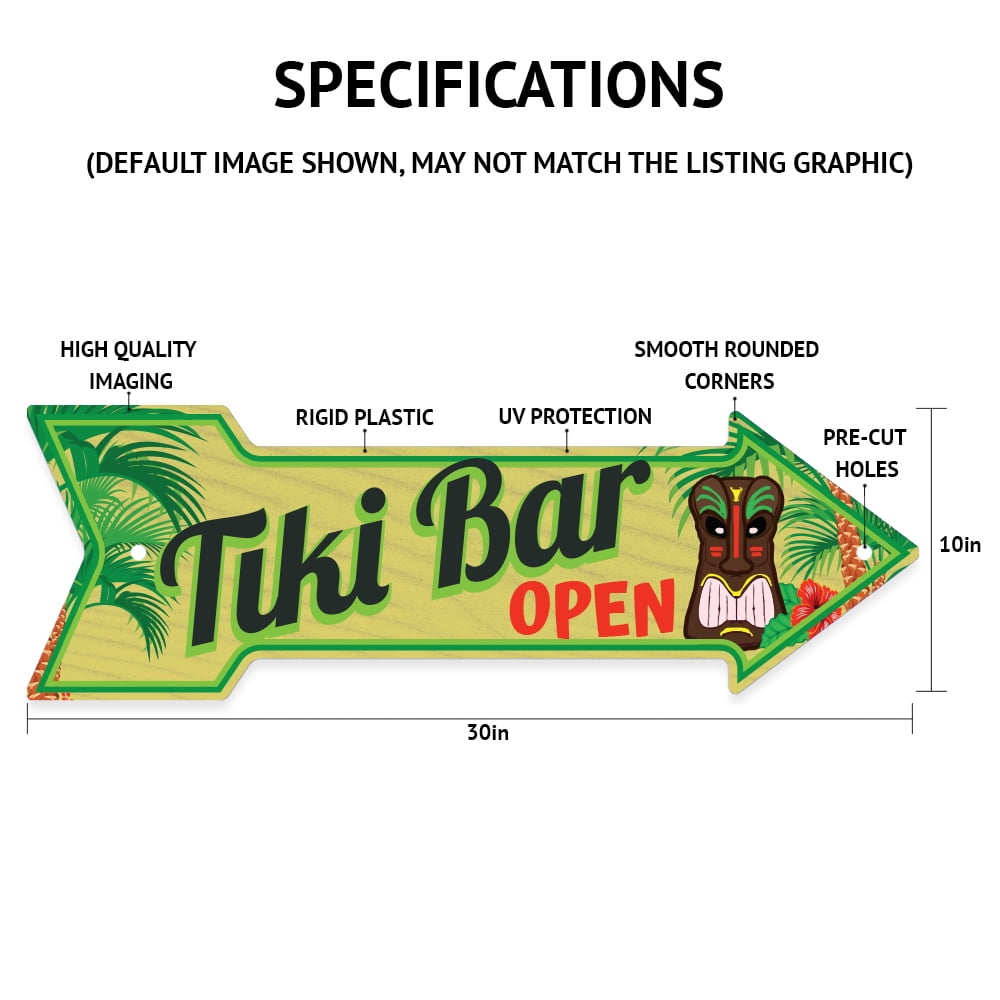 SignMission P-ARROW10-999568 10 x 30 in. Wide Tiki Bar Arrow