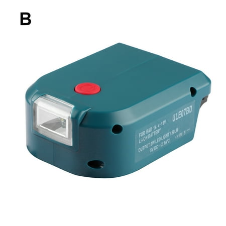 

Welling Battery Adapter Portable High Brightness Flame-Retardant Dual USB Battery Charger Adapter with LED Light for Makita