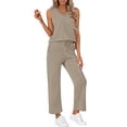 thumbnail image 4 of Fantaslook Womens Two Pieces Sets Summer Outfits Tank Tops and Wide Leg Pants Matching Sets Casual Loungewear, 4 of 8