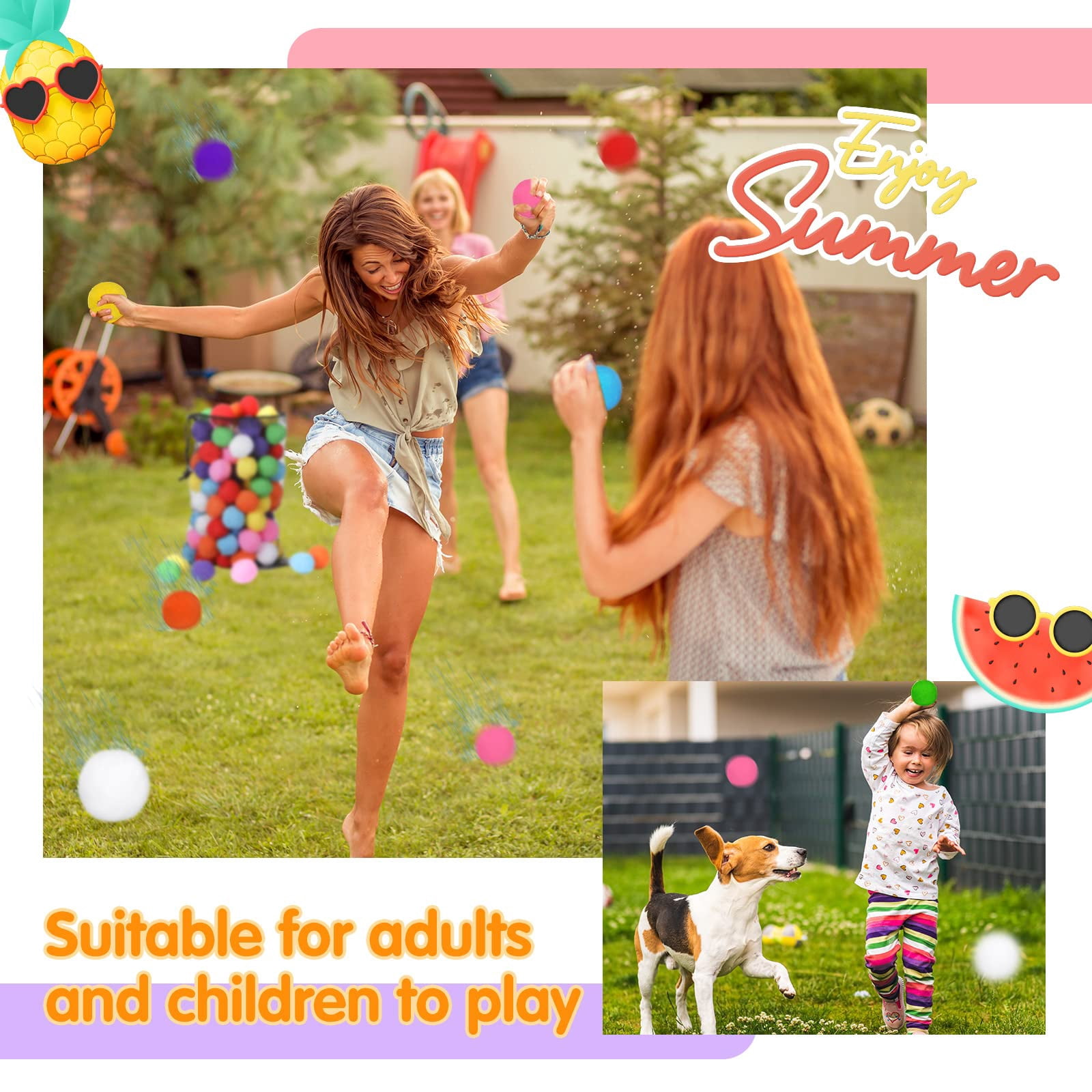 Reusable Water Balloons 200 Count Summer Outdoor Fun Games