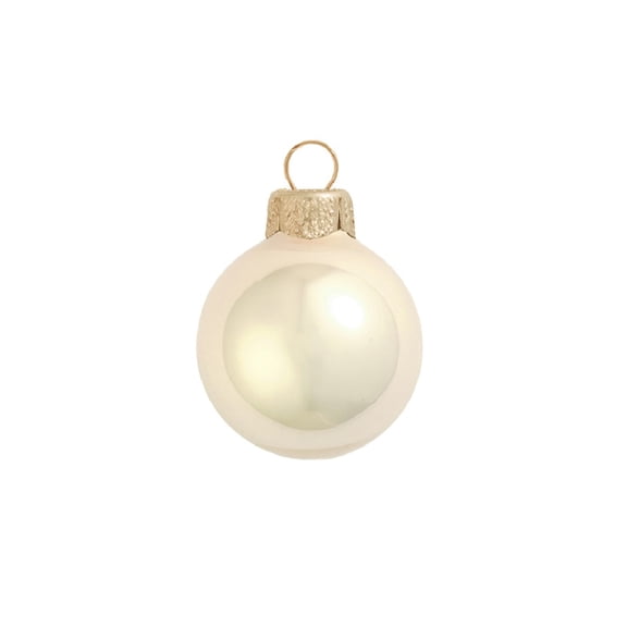 4ct Pearl Champagne Gold Glass Ball Christmas Ornaments 4.75" (120mm)
