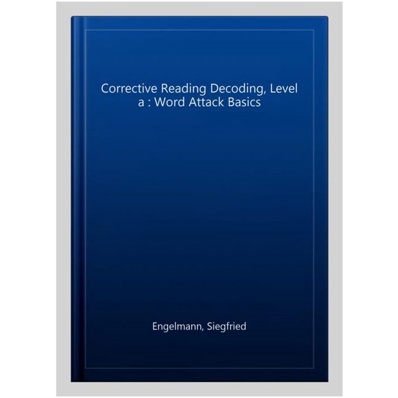 Pre-Owned Corrective Reading Decoding Level A, Workbook (CORRECTIVE READING DECODING SERIES) (Paperback) 0076112063 9780076112067