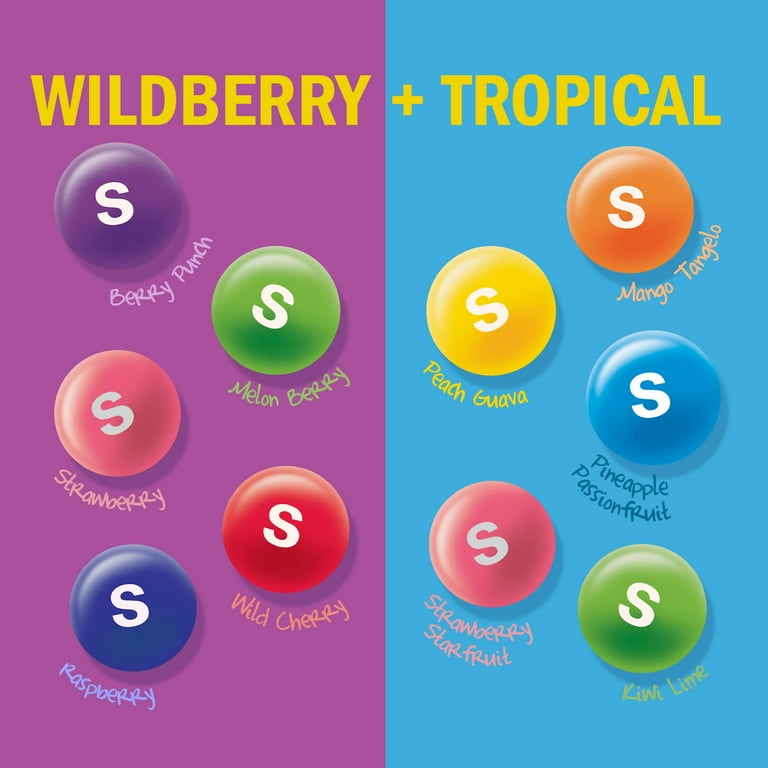 Skittles Wild Berry and Tropical Flavor Mash-Ups Chewy Candy, 9 oz