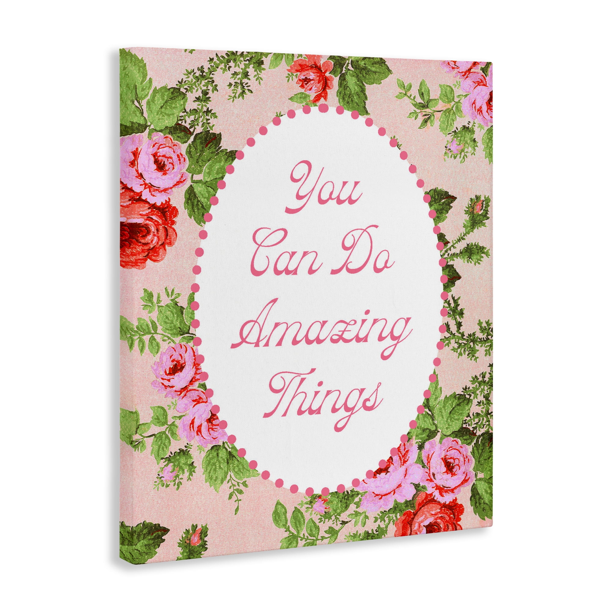 Stupell Industries You Can Do Amazing Things with Vintage Florals Canvas Wall Art, design by Lil' Rue