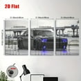 thumbnail image 3 of 2D Flat, 2D/Flat, 3pcs/set, canvas paintings-frameless, black car with blue lights on it, Posters and prints, living room, office decor, wall art, Bedroom, School, cafe, abstract, home decoration, p, 3 of 4