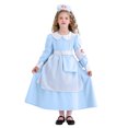 thumbnail image 1 of Bleu Royal Bébé Enfants Garçon Fille Col Ras du Cou Formel Rendez-Vous Soirée Robes Rave Robes de Retour à la Maison pour Enfant Manches Longues Courtes Soubrette Cosplay Midi Été Automne 2025 7 Ans, 1 of 7