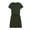 Army Green, variant on T-Shirt Midi Dress for Women Casual Short Sleeve Shift Dress with Drawstring Waist,Side Pockets,and Stretchy Fabric for Everyday Comfortable Wear