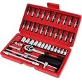 thumbnail image 1 of 46-In-1 Multi-Function Tools Kit - Stainless Steel Socket Set With Screwdriver Bits | Ratchet Wrench - Perfect For Home Maintenance, Auto, Bicycle Repair & More | Multi Extension Bars, 1 of 5