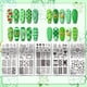 thumbnail image 3 of Juego de 5 placas para estampar uñas con diseños de tréboles, hojas y flores para el Día de San Patricio. Placas de acero inoxidable para uñas., 3 of 7
