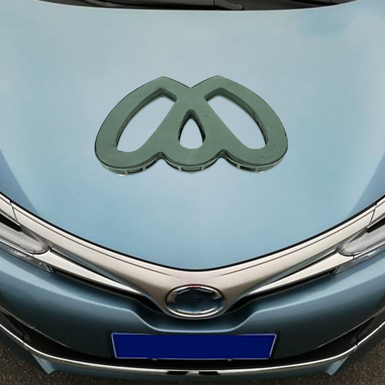 MLINS Heart Shaped Floral Foam for Wedding Car Decorations Green Plastic Flower Arrangement Supplies 4.72x3.94 Inches
