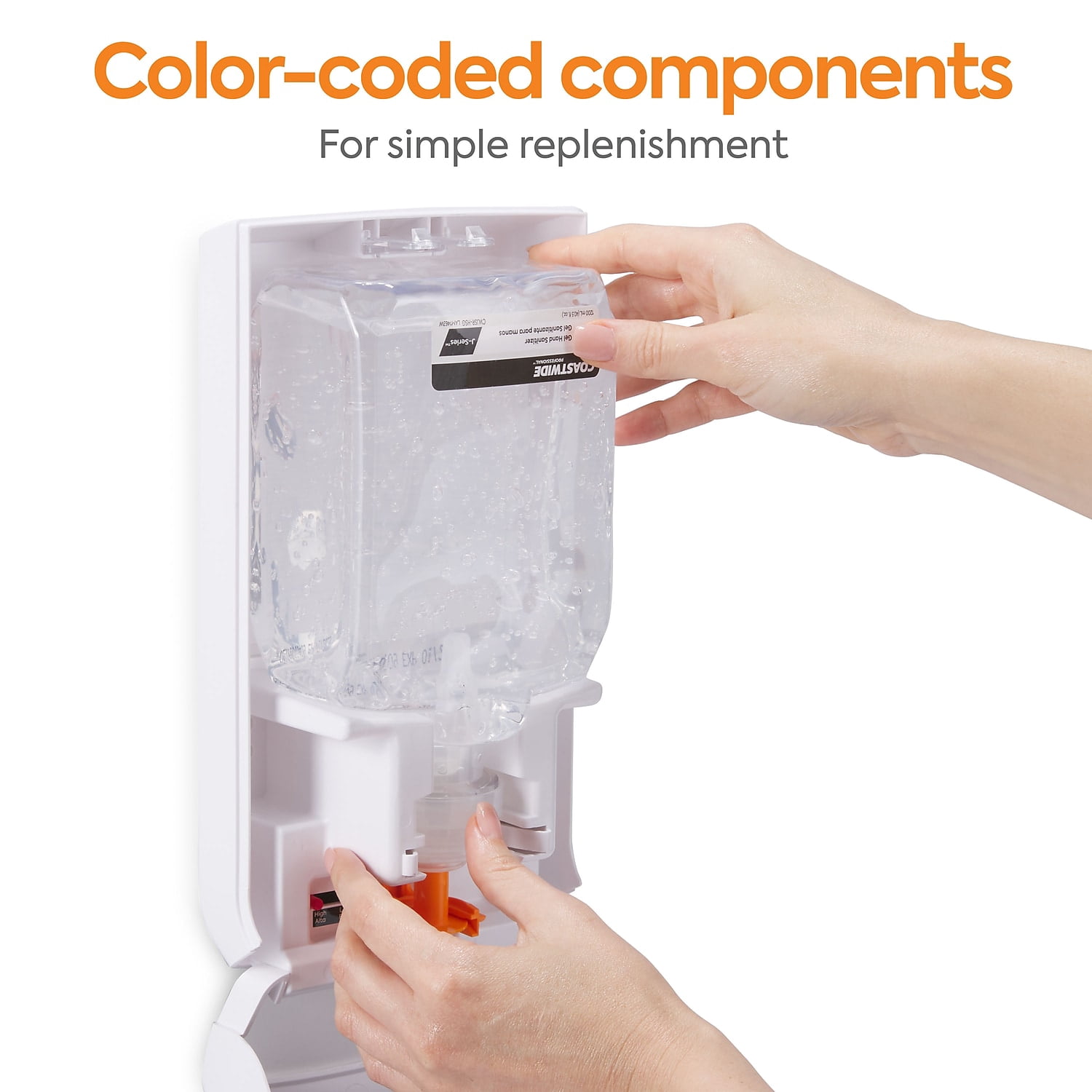 COASTWIDE 70% Alcohol Gel Hand Sanitizer Refill for J-Series 1200 mL 2/Carton CWJSR-HSG