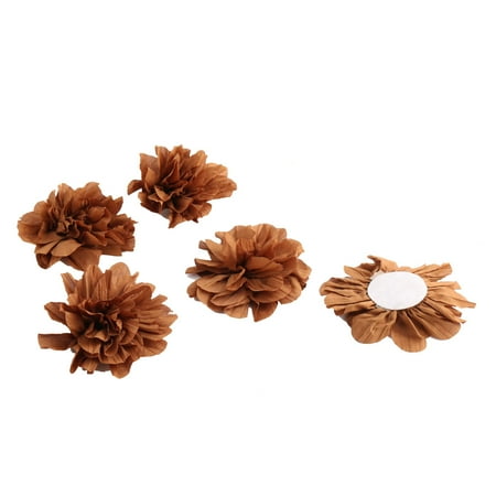Brown Artificial Shade - Home Birthday Party Decor Fabric Artificial Handcraft DIY Flower Brown 5 Pcs