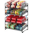 thumbnail image 1 of Simple Houseware 2 Tier Stackable Can Rack Organizer for Pantry Storage, 2 Pack, Black, 1 of 8
