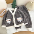 thumbnail image 5 of REDARER Flannel Pajama Set, Lined Long Sleeve Top and Pants, Cozy Winter Loungewear with Embroidery for Kids,Size:4-5 Years, 5 of 5