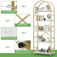 thumbnail image 3 of Walsunny 5-Tier Corner Bookshelf Industrial Corner Bookcase Corner with Metal Frame Large Open Display Bookshelves U-Shaped White, 3 of 6