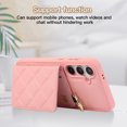 thumbnail image 5 of Back Case for Samsung Galaxy S24, Stylish Slim Fit Card Holder Kickstand Finger Ring Crossbody Strap, PU Leather + TPU Durable Shockproof Protective Phone Case Cover for Women Girls - Pink, 5 of 9