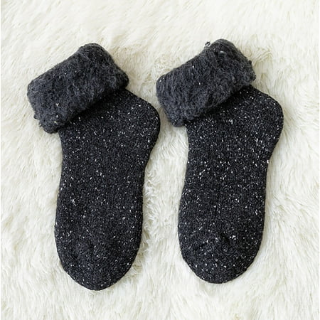 

DENGDENG Women s Snow Winter Socks Cotton Thick Solid Sock Warm Soft Socks for Women