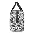 thumbnail image 4 of Lafuoo Black White Halloween Pattern Large Portable Insulated Lunch Bag, Waterproof Zipper Insulated Lunch Bag for Men and Women-One Size, 4 of 5