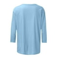 thumbnail image 5 of Summer Plus Size Womens 3/4 Sleeve Tops Round Neck Loose, 5 of 6