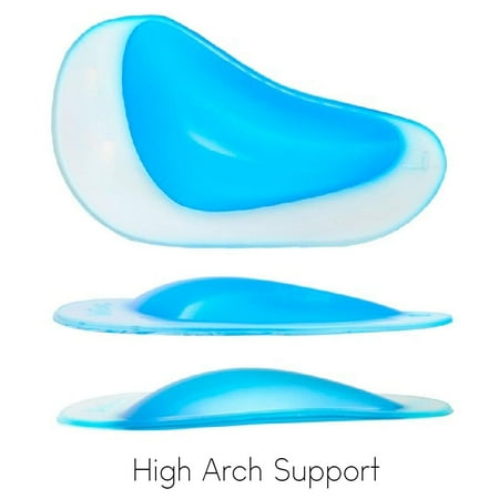 Gel Arch Support Shoe Insoles- Helps with Flat feet, Plantar Fasciitis, and Back Pain. Adhesive Sticker to Attach to Any Shoe discreetly so You can wear Your Favorite Shoe and Stay in Style. 3 Pairs