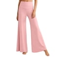 thumbnail image 2 of Palazzo Pants for Women Summer Lightweight Cooling High Waisted Wide Leg Flowy Loose Yoga Lounge Pants, 2 of 7