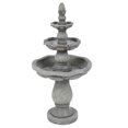 thumbnail image 1 of LuxenHome Résine Grise Fontaine de Jardin Extérieure Ronde à 3 Niveaux, 1 of 10