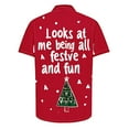 thumbnail image 4 of Aobny Oversized Work Shirts for Men Collared Short Sleeve Santa Tops Button-Up Christmas Men Shirts,S, 4 of 5