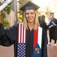 thumbnail image 3 of Czech Republic & USA United States Flag Shawl Sash Stole Graduation Shawls Wraps Scraf For International Study, 3 of 5