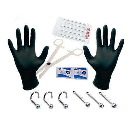 - BodyJ4You 15PC Professional Piercing Kit 18G Nose Screw Rings Studs Stainless Steel Body Jewelry