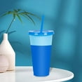 thumbnail image 3 of Casewin 16 oz Color Changing Cups,5 Colors of Plastic Cups Reusable Tumbler with Lids and Straws,Adult Children Cold Drink Cups, Smoothie Cups, Iced Coffee Cups, Party Cups, 3 of 5