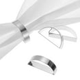 thumbnail image 4 of 12 piezas de anillos de servilleta de metal plateado en forma de D para la cena, 4 of 6