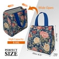 thumbnail image 3 of Pioneer Flower Floral Print Pattern Insulated Lunch Bag for Women & Adults,Large Portable Soft Cooler Lunch Bag,Thermal Food Storage Tote with Pearl Cotton,8.66L,8.75x5.75x9.5 Inch, 3 of 6