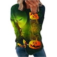 thumbnail image 2 of Qiopertar Mode Femmes Décontracté Imprimé Col Rond Manches Longues Blouse T-Shirt Pull Tops Offres de la Semaine Liquidation à Moins de 5$ jusqu'à 90 % de Réduction, 2 of 5