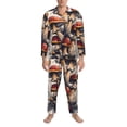 thumbnail image 3 of Picia Cute Forest Mushrooms Pattern Men’s Long-Sleeve Sleepwear Set - Soft 2-Piece Loungewear with Pockets, Comfy PJs for Relaxing Nights-Medium, 3 of 7