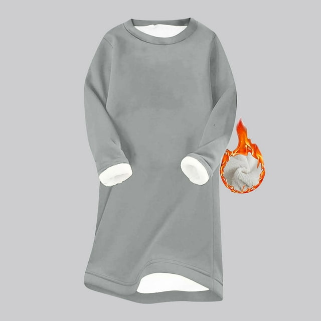 Wzzjkit Chemises à Manches Longues pour Femmes Robe d'Hiver à Manches Longues Épaisse et Chaude