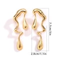 thumbnail image 5 of Yesbay 1 Pair Women Earring Irregular Liquid Water Drop Shape Stainless Alloy Contrast Color Hollow Out Polished Personality Ear Stud Geometric Long Earrings, 5 of 7