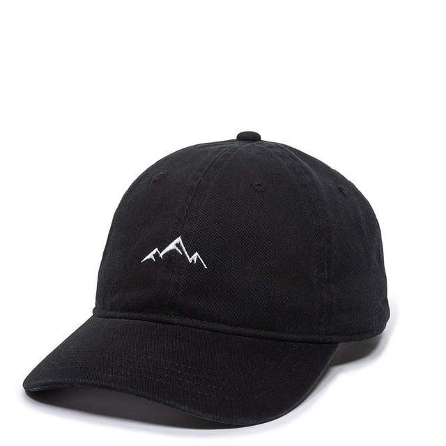 Outdoor Cap -Adult Mountain Dad Hat-Unstructured Soft Cotton Cap, Black, One Size