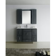 47-in. W X 18-in. D Modern Wall Mount Plywood-Melamine Vanity Base Set Only In Dawn Grey