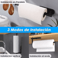 thumbnail image 3 of Portarrollos Papel Adhesivo Debajo Del Gabinete Para Cocina, Color Negro, 3 of 5