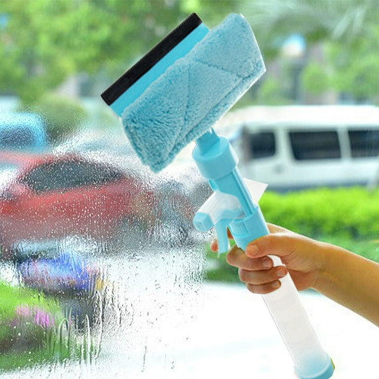 Tuphregyow Window Squeegee Cleaner, 3 In 1 Window Cleaning Toolswith Spray  Scrubber Handle Window Washer for Glass Outdoor 