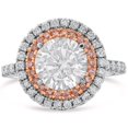 thumbnail image 2 of 8mm Round Cut Double Halo Diamond Engagement Ring With Pink Diamonds R216M, 2 of 5