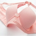 thumbnail image 4 of Corset Bra Women Bra Wire-Free Underwear Pullover Bra Everyday Underwear V-Neck Pullover Bra Feature Hook and Eye Closure Training Bra Style Y-533 , Pink-a 40, 4 of 5