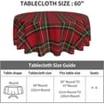 thumbnail image 3 of Checkered Christmas Tablecloth Round 60 Inch,Red Green Retro Plaid Table Cloth,Stain Resistance Polyester Winter Xmas Holiday Table Covers for Kitchen Dining,Small Tablecloth for Parties Picnic, 3 of 6