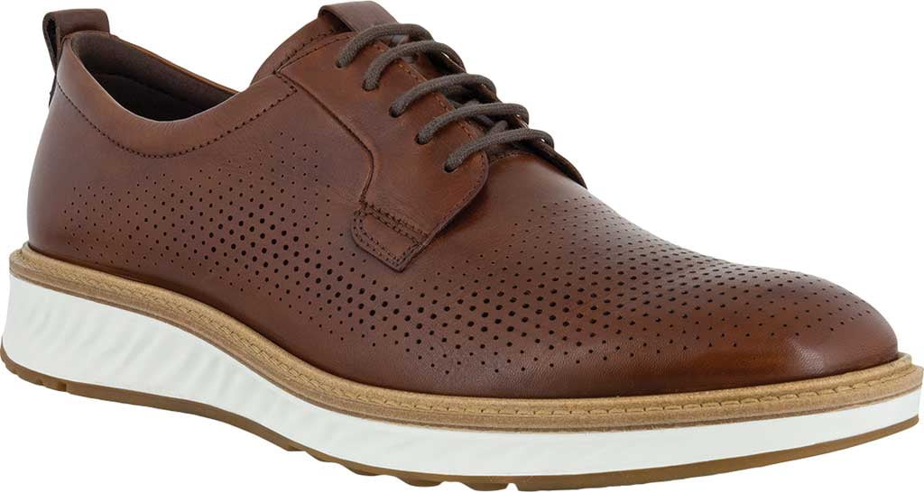 Men's ECCO ST.1 Hybrid Perforated Oxford Cognac Perforated Full Grain