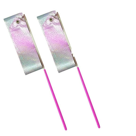 2pcs Twirling Stick Birthday Dance Ribbon Performance Party Favors Training Streamer Artistic Gymnastics Ballet