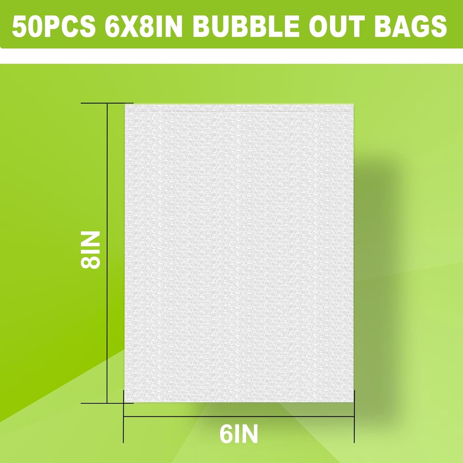 Bubble Pouches Wrap, Clear Not Self-Seal Bubble Out Bags with Double Walled Cushioning, Ideal for Packing, Shipping, Storage, Moving (50PCS-6x8Inches)