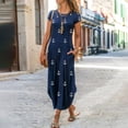 thumbnail image 1 of Robes Longues Bohèmes à Imprimé Floral pour Femmes Été Col Rond Manches Courtes Poches Robe Femme Vintage Décontractée Maxi Robes de Soirée, 1 of 7